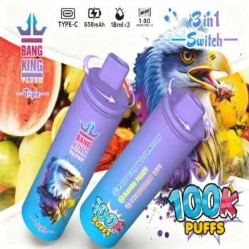 Bang King Triple 100K-raspberry-watermelon-mango-peach-strawberry-kiwi