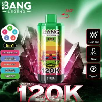 Puff 120k Bang Legend 120k – strawberry-kiwi-blueberry-watermelon-bear-fudge-blueberry-bubble-gum-sour-mango-pineapple